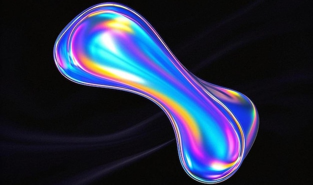 Abstracte iridescente vloeibare vorm digitale kunst