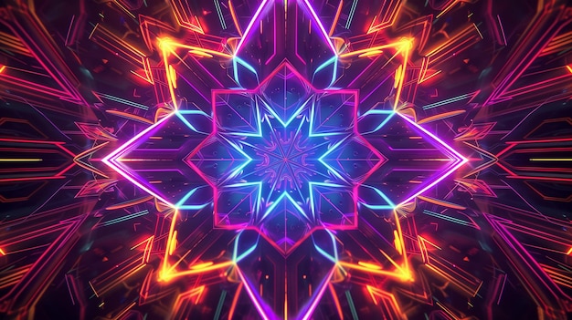 Foto abstracte kaleidoscopische lichten in nachtclubs, disco's en trance-evenementen