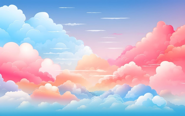 Abstracte kawaii Kleurrijke hemel regenboog achtergrond