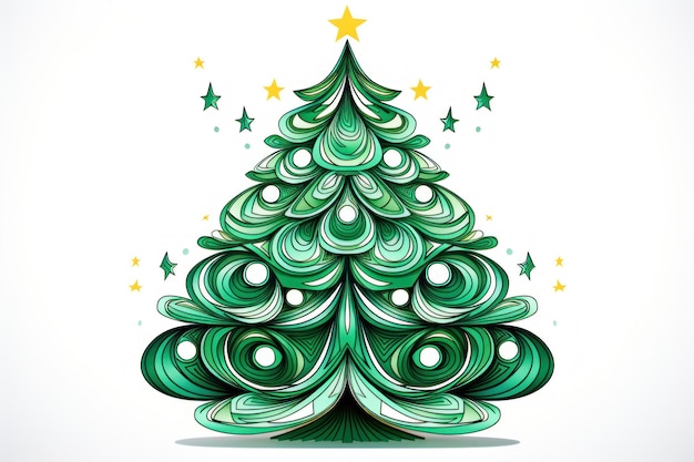 Abstracte kerstboom op witte achtergrond Vectorillustratie