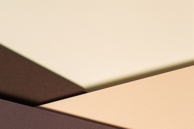 Abstracte kleur papieren geometrie samenstelling achtergrond met beige en bruine tinten