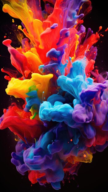 Abstracte kleur verf splash op witte achtergrond HD 8K wallpaper