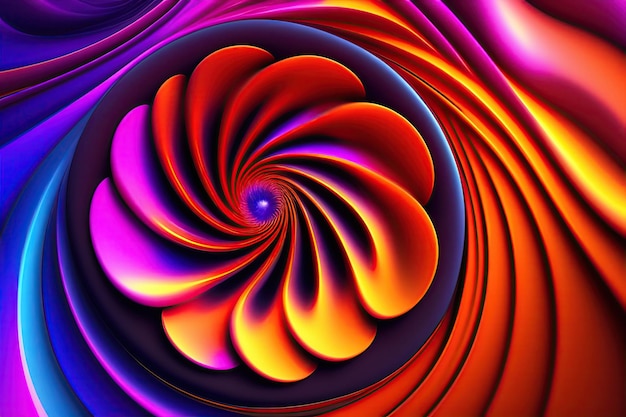 Abstracte kleurrijke achtergrond met fantastische werveling Abstracte exotische fractale bloem
