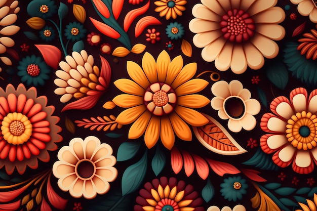 Abstracte kleurrijke bloemen patroon achtergrond