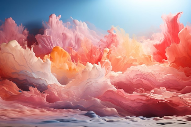 Abstracte kleurrijke golven achtergrond van vloeibare verf die zich met elkaar mengen