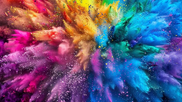 Abstracte kleurrijke holi poeder verf explosie