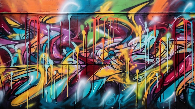 Abstracte kleurrijke spray geschilderde vernielde getto graffiti getagd muur achtergrond