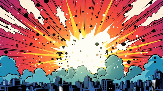 Abstracte kleurrijke stripboeken explosie achtergrond