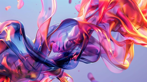 Abstracte kleurrijke vloeibare wervelstroom die in een 3D-stijl stroomt