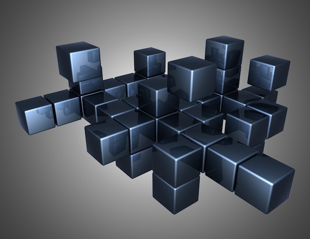 Abstracte kubussenachtergrond. 3d illustratie