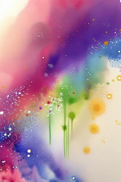Foto abstracte kunst aquarel inkt illustratie kleurrijke elementen ontwerp achtergrond behang