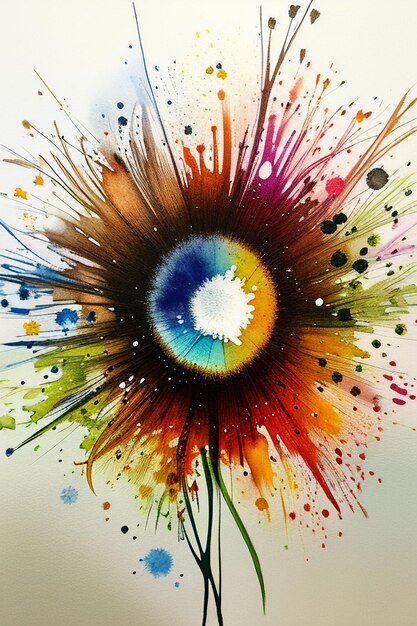 Foto abstracte kunst aquarel inkt illustratie kleurrijke elementen ontwerp achtergrond behang