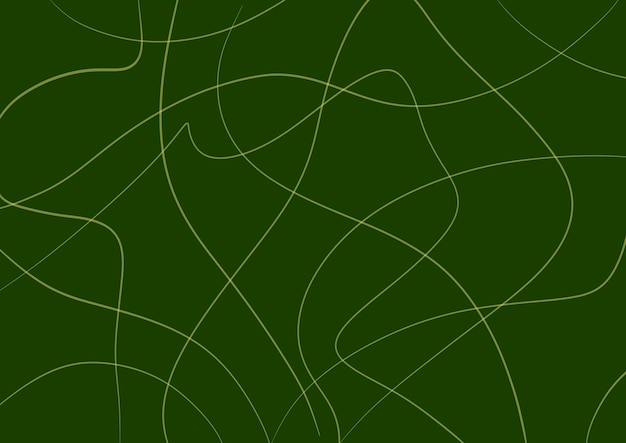 Abstracte kunst donkergroene achtergrondkleur met golvende olijf dunne lijnen Smaragdgroene achtergrond met kromme vloeibaar lint Golfpatroon Modern grafisch ontwerp met futuristisch element