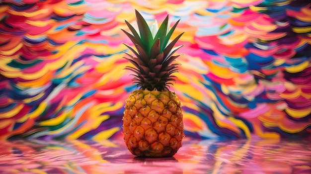 Abstracte kunst van een ananas in een Hawaiiaanse luau-omgeving