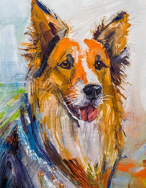 Abstracte kunstschilderij van honden