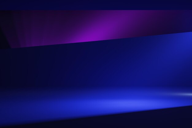 Abstracte lege grafische donkere paarse en blauwe tinten achtergrond met ruimte voor auto of product presentatie 3D rendering mockup