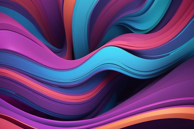 Abstracte levendige kleuren golvende stroom 3d gerenderde illustratie achtergrond sci-fi futuristische achtergrond