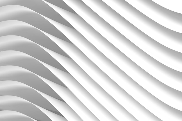 Abstracte lichte achtergrond met golvende witte lijnen. 3D illustratie achtergrond