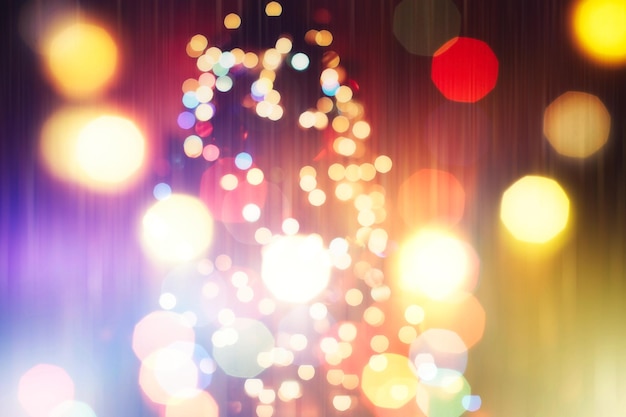 Abstracte lichte viering. Vakantie kerst gloeiende kleur lichten met glitters, wazig heldere kerst abstracte bokeh