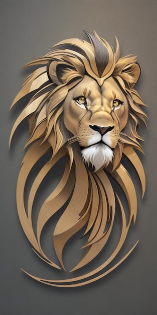 Abstracte lion logo strepen 3