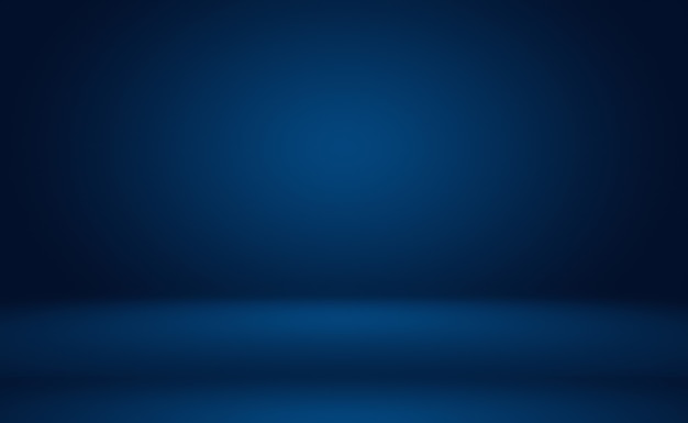 Abstracte luxe gradiënt blauwe achtergrond. Glad donkerblauw met zwart vignet Studio Banner.