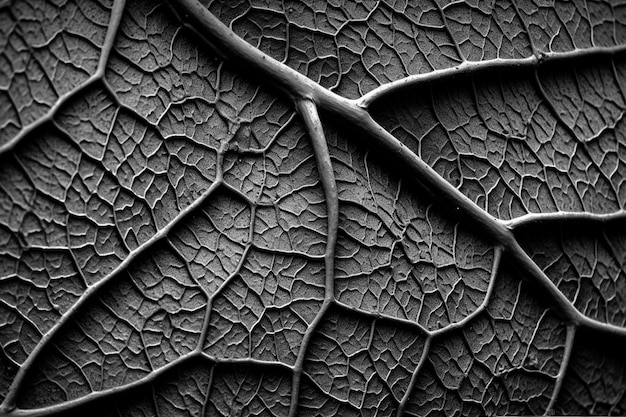 Abstracte macro blad patronen monochrome achtergrond Hoge resolutie zwart-wit beeld