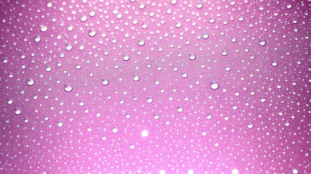 Abstracte macro van waterdruppels op glanzend oppervlak met roze gietstuk