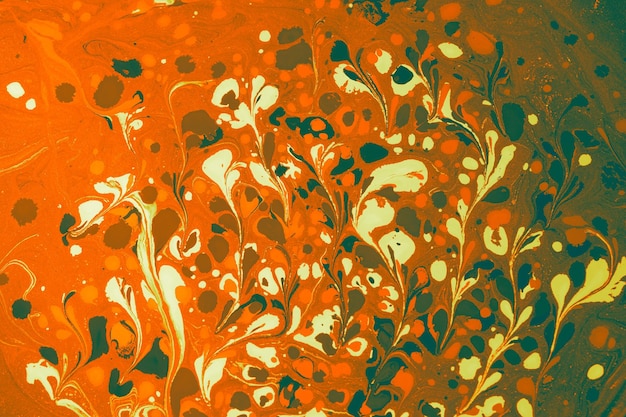 Abstracte marmeren bloemenpatroontextuur Traditionele kunst van Ebru-marmering