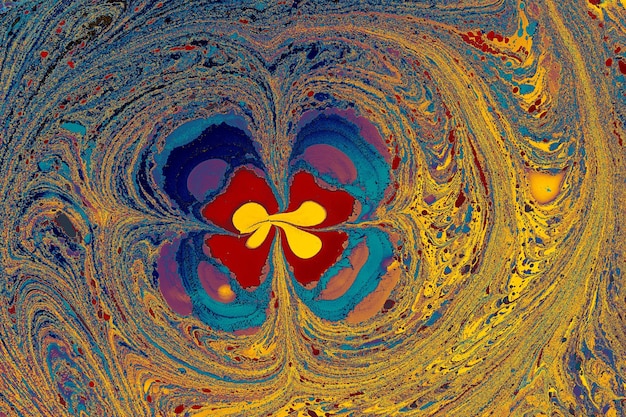 Abstracte marmeren bloemenpatroontextuur Traditionele kunst van Ebru-marmering