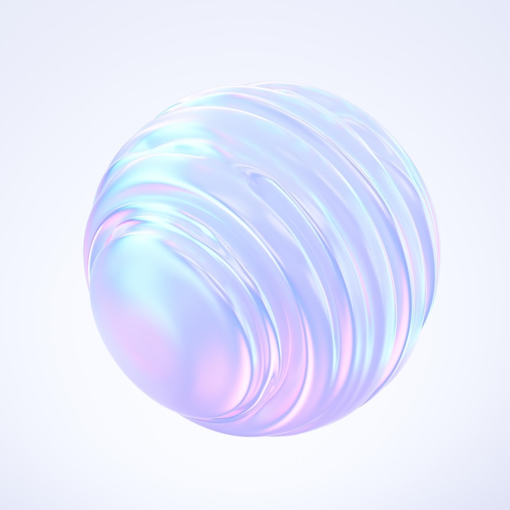 Foto abstracte matallic vorm met holografisch effect 3d-rendering illustratie