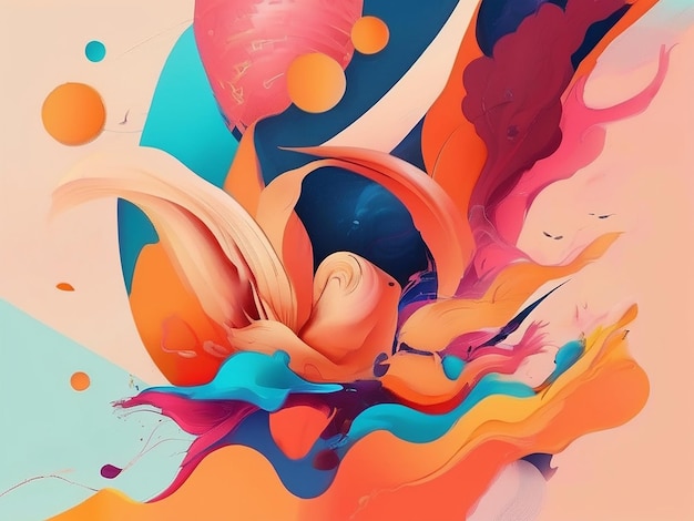 Abstracte met de hand geschilderde illustraties