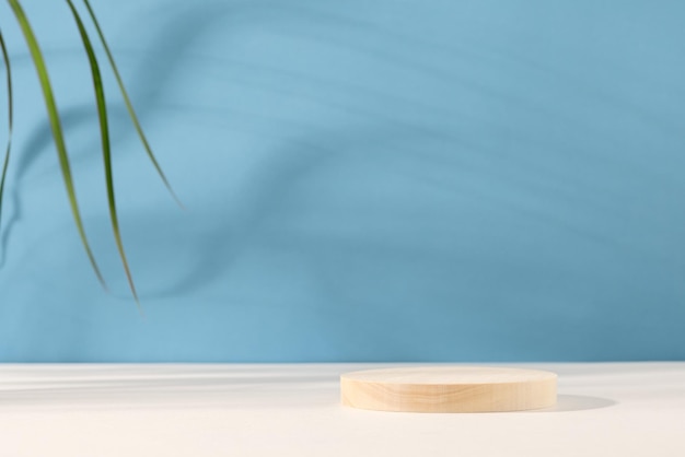 Abstracte minimale scène met geometrische vormen Cilindrisch houten podium Model van productpresentatie show cosmetisch product podium podium sokkel of platform