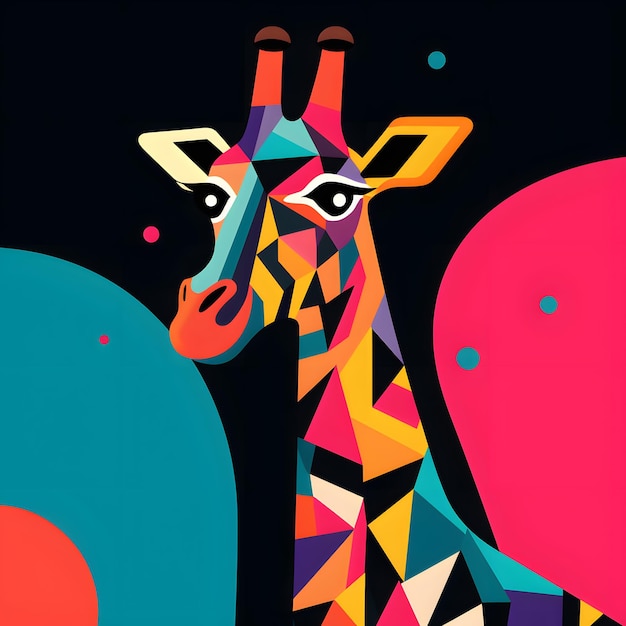 Abstracte minimalistische dierlijke kubisme Character Design illustratie