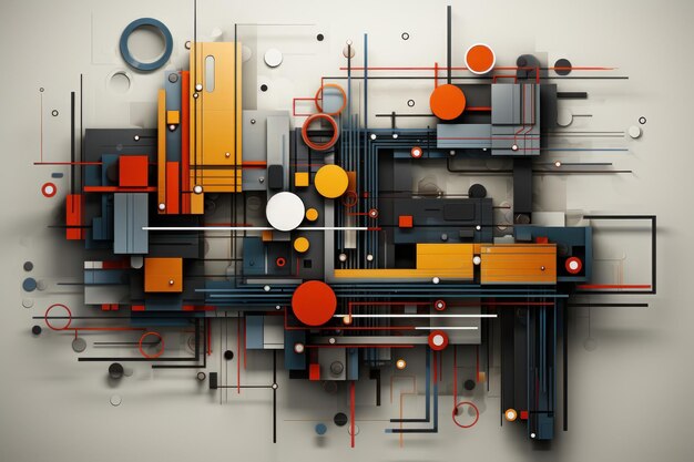 Abstracte moderne digitale kleurrijke kunst gemaakt met geometrische vormen