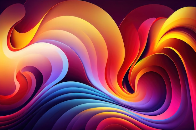 Abstracte moderne kleurovergangen met kleurrijke Psychic Waves Generative Ai