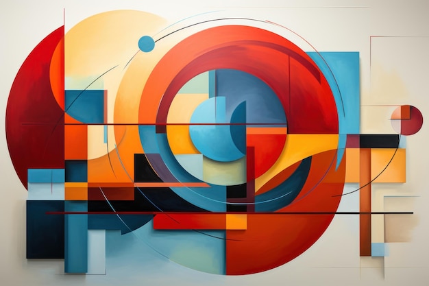 Abstracte moderne kleurrijke digitale kunst gemaakt met geometrische vormen
