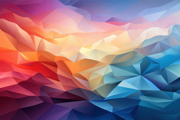 Abstracte moderne kleurrijke digitale kunst gemaakt met Wave-illustratie en geometrische vormen