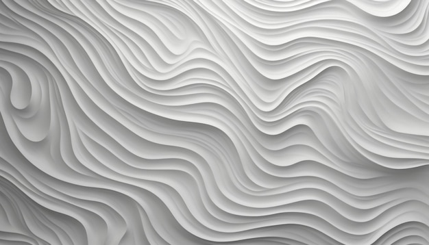 Abstracte monochromatische witte naadloze golftextuur patroon achtergrond met gladde vloeiende lijnen