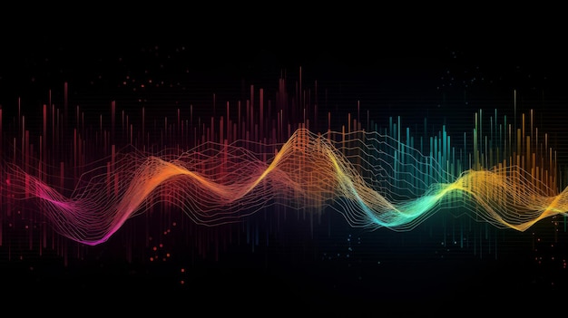 Abstracte muziek equalizer achtergrond Illustratie AI GenerativexA