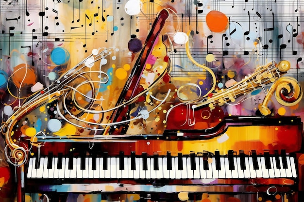 Foto abstracte muziek notities achtergrond muzikale textuur