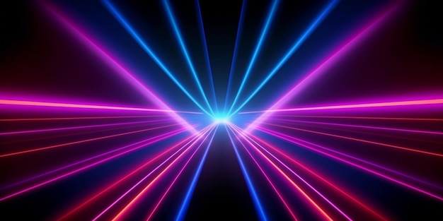 Foto abstracte neonlichten achtergrond met laserstralen en gloeiende lijnen