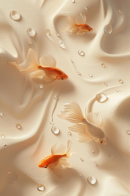 abstracte nieuwe Chinese stijl splash gouden elementen vis kunst