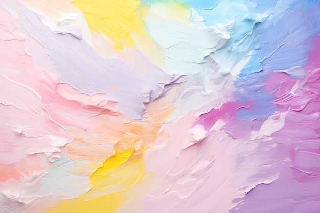 Abstracte olieverf achtergrond Kleurrijke penseelstreken van verf pastel verf kleurrijke spatten achtergrond pastel kleurenpalet AI gegenereerd