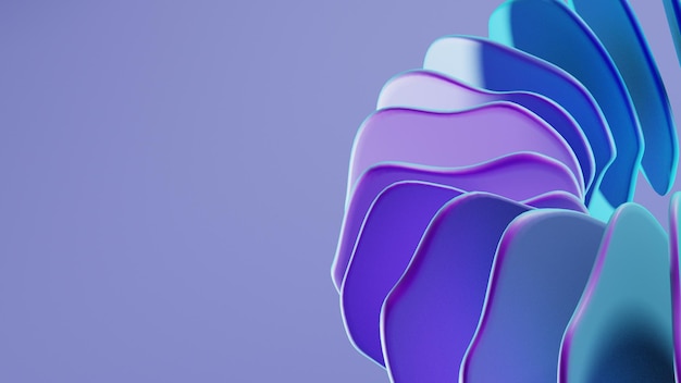 abstracte ontwerpachtergrond met neonkleur, 3D-rendering kleurrijke geometrie, paars en blauw ontwerp