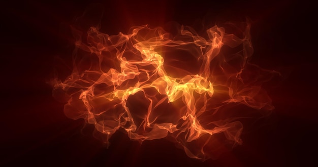 Abstracte oranje energie magische golven gloeiende achtergrond