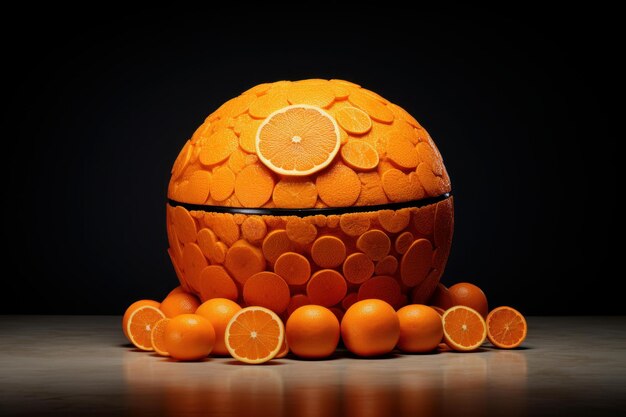 Abstracte oranje samenstelling van citrusbol