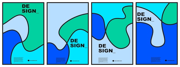 abstracte platte achtergrond ingesteld voor spandoek poster sjabloonontwerp flyer brochure enz