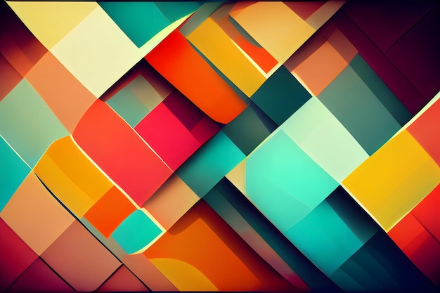 Abstracte platte kleurrijke geometrische achtergrond neurale netwerk gegenereerde kunst