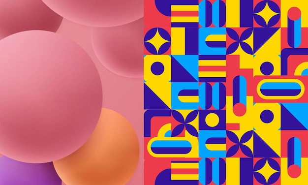 Abstracte platte kleurrijke geometrische vormen achtergrond