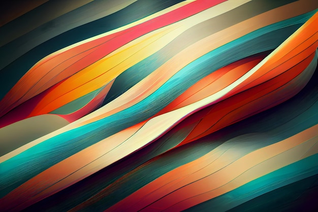 Abstracte platte kleurrijke strepen geometrische achtergrond neurale netwerk gegenereerde kunst